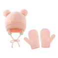 thumbnail image 1 of Sombrero de punto cálido de invierno , y grueso para recién nacido, Rosado Zulema Kids Knit Hat and Gloves, 1 of 7