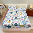 thumbnail image 2 of ZIATUBLES 3-Piece Full Size Sheet Set Soft Cooling Polyester Bedding with Butterfly Floral Print 1 Fitted Sheet and 2 Pillowcases Breathable All-Season Comfort for Bedroom, 2 of 5