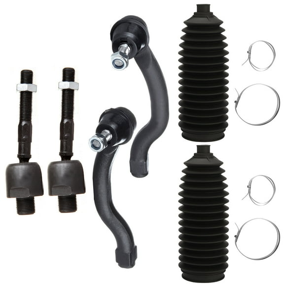 cciyu Front Inner Tie Rod Ends Front Outer Tie Rod Ends Front Right Outer Tie Rod Ends Front Steering Rack Boot Compatible fit 2008-2012 For Honda For Accord 6pcs Suspension Kit