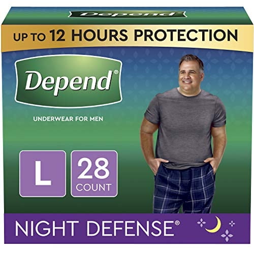 Ropa interior para adultos para incontinencia Depend Night Defense para hombre, talla grande