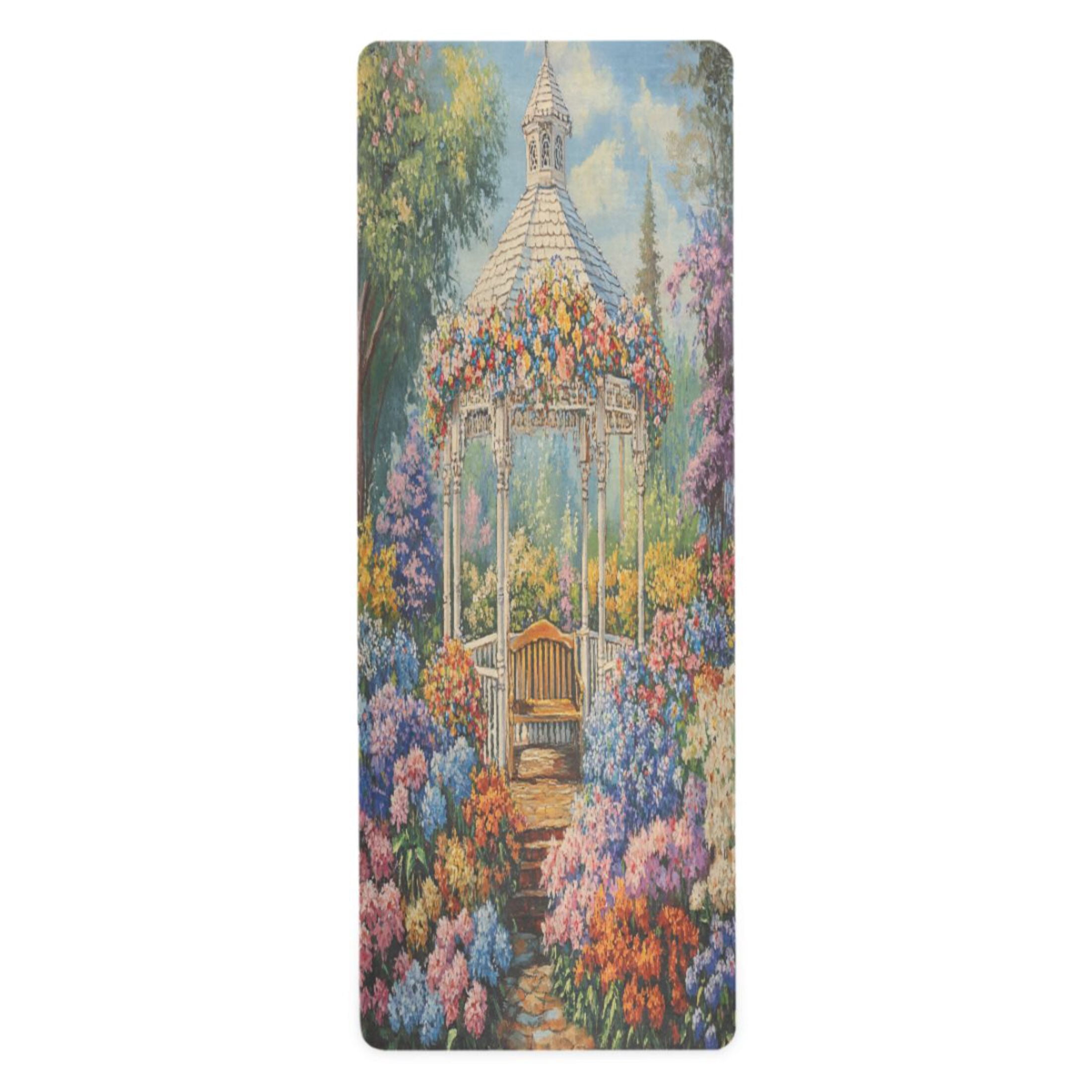 BZSMCE Yoga Mat Women Victorian White Gazebo Printing Fitness Mat