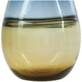 thumbnail image 4 of DecMode 12" Handmade Ombre Blue Glass Vase with Yellow Base, 4 of 9