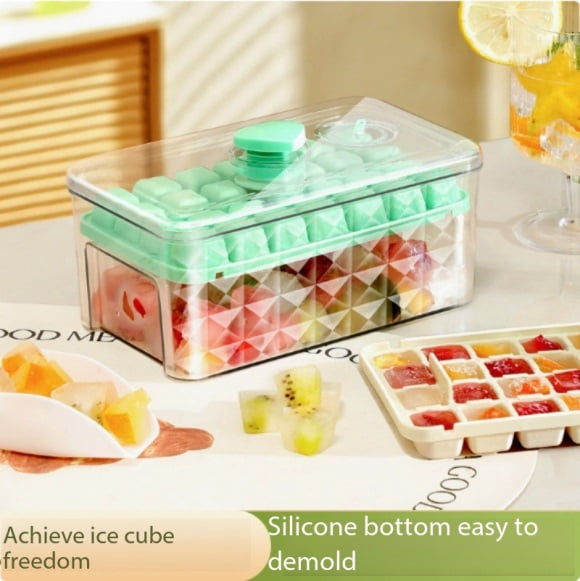 1pc Food-Grade Ice Cube Tray, Easy Press Type Ice Maker for Home Freezer