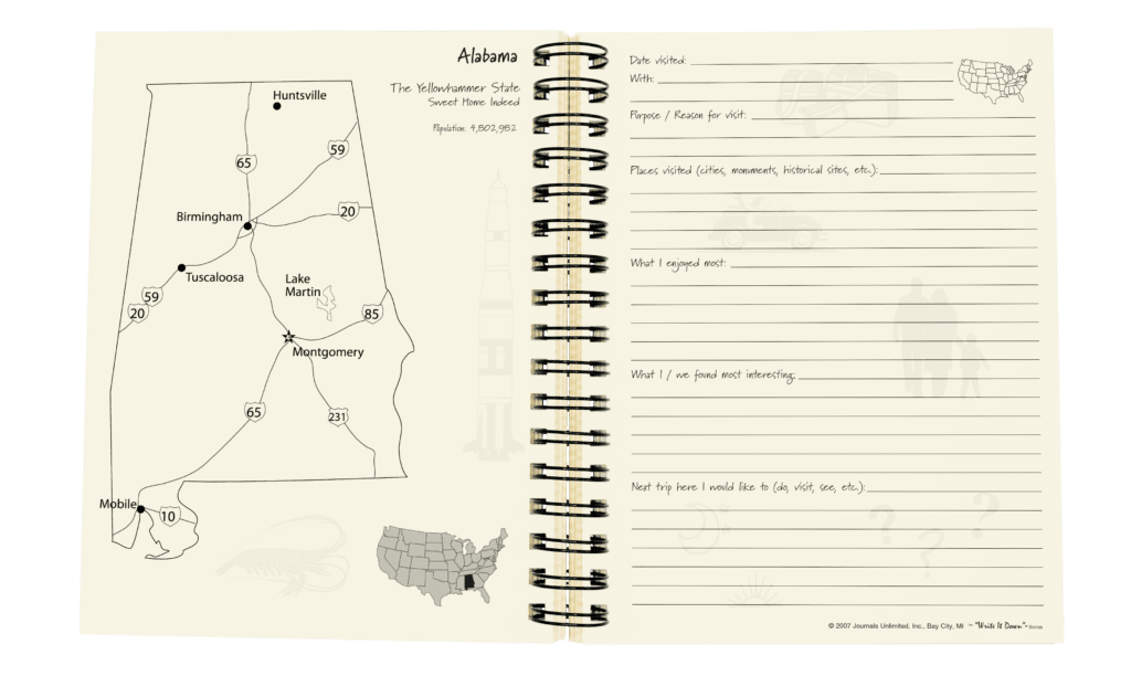 Journals Unlimited JU-60 Lets Go See All 50 - Visiting The 50 States Journal Book
