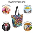 thumbnail image 7 of FORMRS Womens Canvas Tote Bag with Zipper Inner Pocket Shoulder Handbag, Vibrant Dragon Scales Pattern, 7 of 7