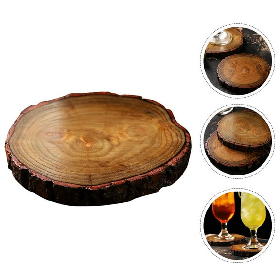 HONMEET 1Pc Wood Slice Coaster Natural Wooden Cup Mat for Home Decorative Use