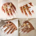 thumbnail image 2 of JUSIP Chunky Knuckle Rings for Women Chunky Gold Ring Set Stacking Crystal Knuckle Rings Statement Ring Jewelry, 2 of 15