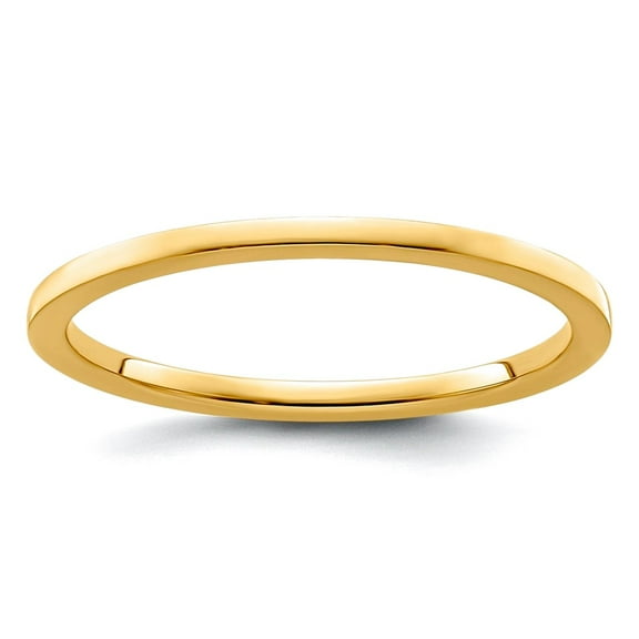 14k Solid Yellow Gold 1.2mm Flat Stackable Band Ring Size 6.5 Stackable Ring for Women and Men