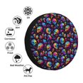 thumbnail image 4 of Susaid rainbow color Skull mushroom Print Tire Covers,Waterproof Anti-UV Snow Sun Rain Tire Covers for RV,Truck, SUV, Trailer, Camper-16 inch, 4 of 6