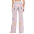 thumbnail image 5 of Women's Long Sleep Pants Home Pants Sleep Pants Wide-Leg Pants Design Elastic Fabric Casual Pants M Pink Background Love Heart, 5 of 7
