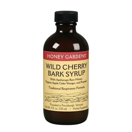 Apitherapy Honey Wild Cherry Syrup Honey Gardens 4 oz Liquid
