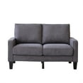 thumbnail image 4 of Williamspace Loveseat Sofa with Storage, Linen Fabric Upholstered Couch with Thickened Cushion for Bedroom, Office, Apartment,Grey, 4 of 7