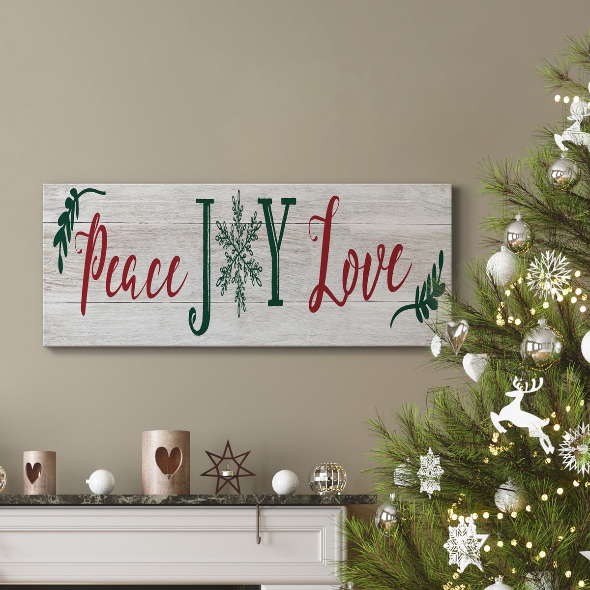 Peace Joy Love Premium Gallery Wrapped Canvas - Ready to Hang