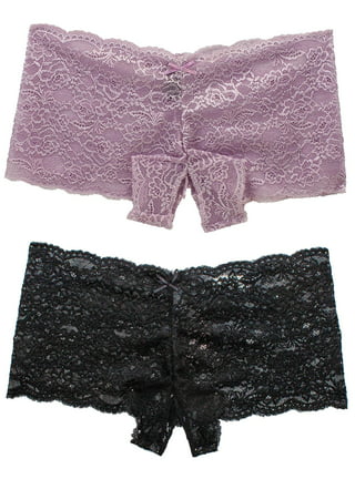 Coquette Women's Ruffle Boy Shorts Panties, Bow Tie Back Sexy Lingerie  Underwear
