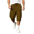 thumbnail image 5 of YSUEJPF Mens Long Shorts Ripstop Wrinkle Resistant‌ Baggy Cargo Capri Pants Twill Stretchy Outdoor Capris with Multi Pockets, 5 of 7