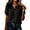 972#Black, variant on Womens Linen Cotton Blouses Summer Casual Boho Short Puff Sleeve Button Down Tops Loose Fit Gauze Tunic Henley Shirts Purple L