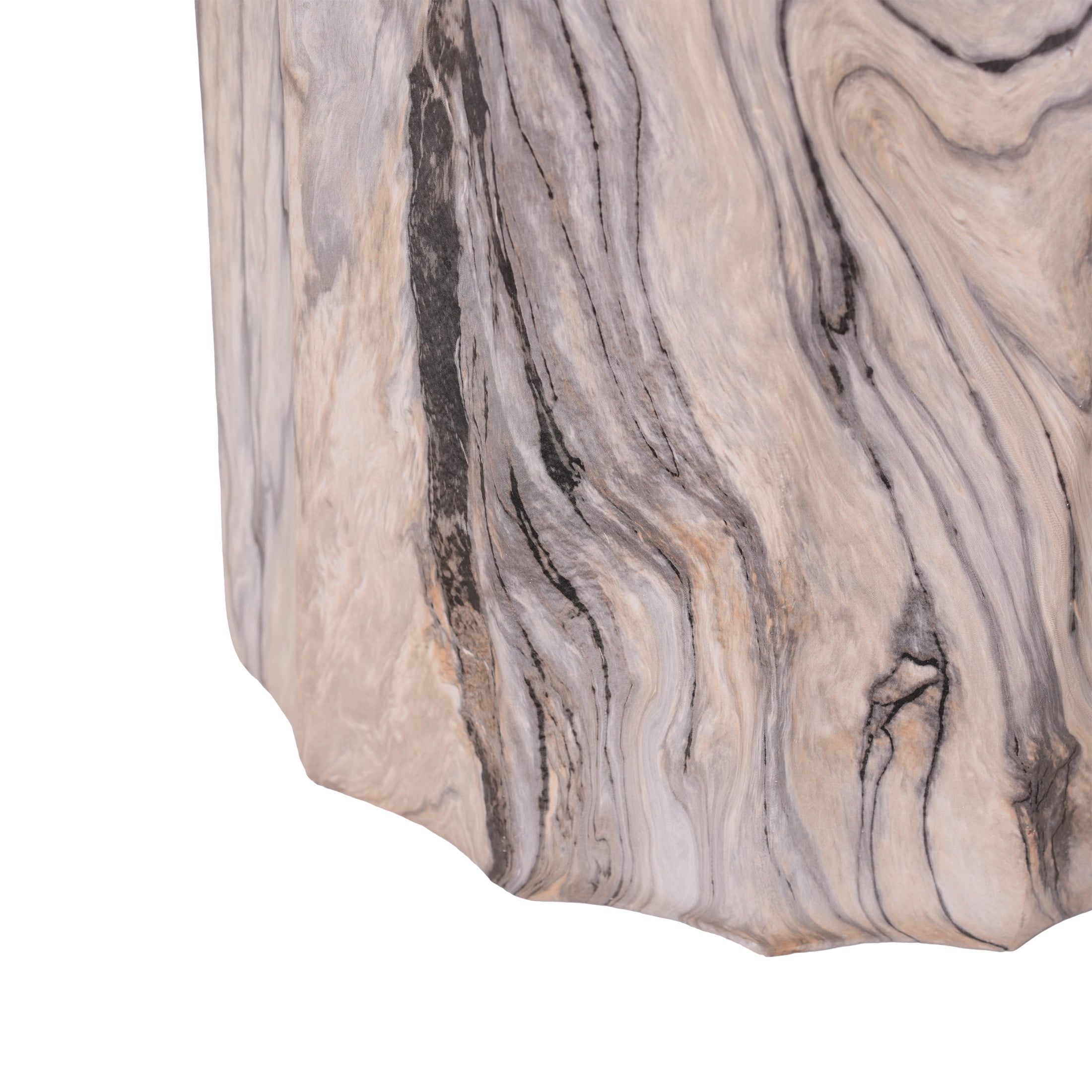 Christopher Knight Home 18.9" Lightweight Concrete Fluted Hourglass Accent Side Table, Natural Ink Marble