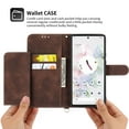 thumbnail image 3 of ELEHOLD for Apple iPhone 14 Pro Shoulder Crossbody Wallet Case with Card Slots, Floral Embossed PU Leather Wallet Flip Protective Kickstand Wrist Strap Cover, brown, 3 of 7