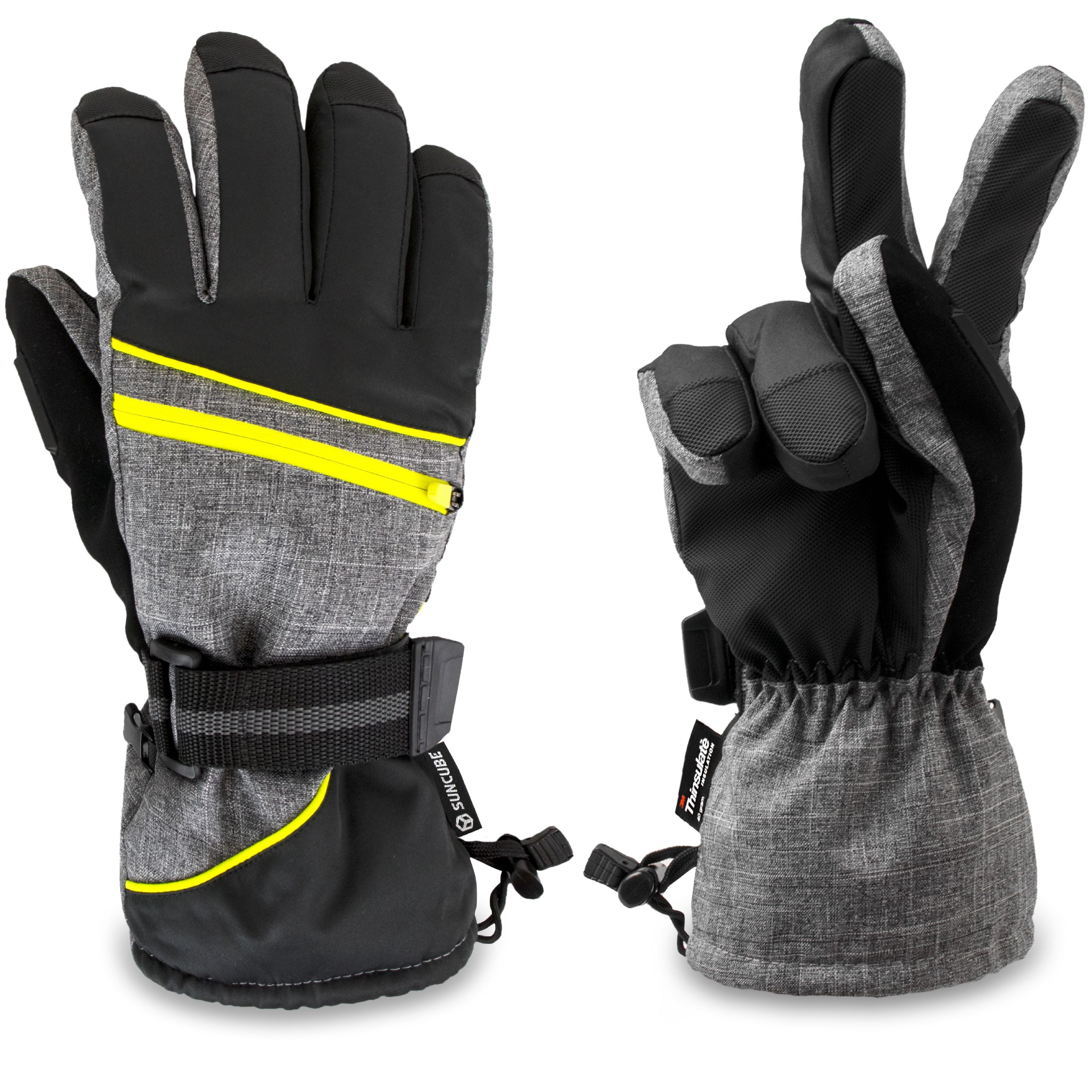 Mens Ladies 3M Thinsulate Insulated Showerproof Thermal Ski Gloves Mittens 