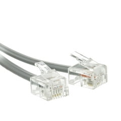 Silver Satin Phone - Cable Wholesale 8101-64207 Telephone Cord Voice- RJ11, 6P & 4C Silver Satin - Reverse 7 ft.