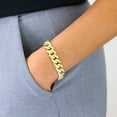 thumbnail image 3 of Nuragold 14k Real Yellow Gold Royal Monaco Miami Cuban Link Bracelet 7"-9" (5mm-17mm) Italian Jewelry for Men & Women, 3 of 22