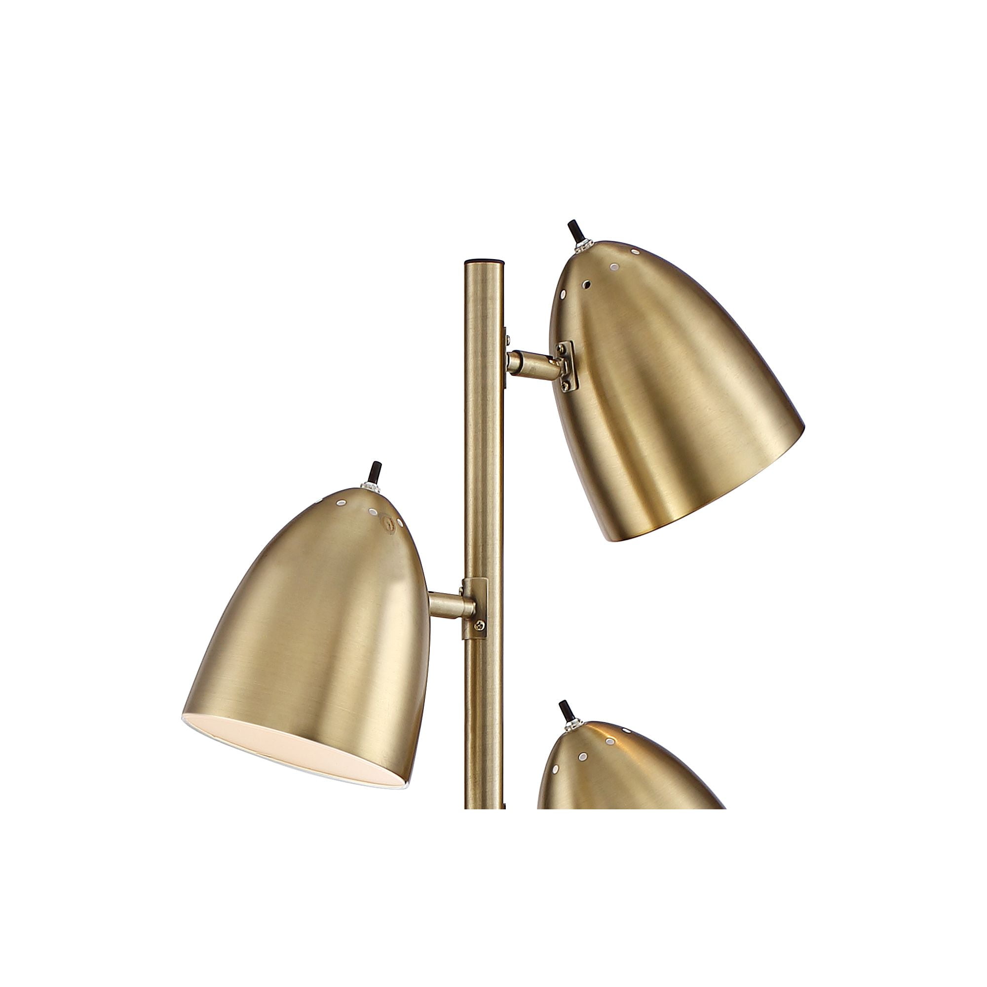 360 Lighting Aaron Mid Century Modern Tree Floor Lamp 64" Tall Aged Brass 3 Light Adjustable Dome Shade for Living Room Reading Bedroom Office House