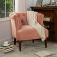 thumbnail image 2 of Katherine Tufted Accent Chair Peach Orange Velvet, 2 of 15