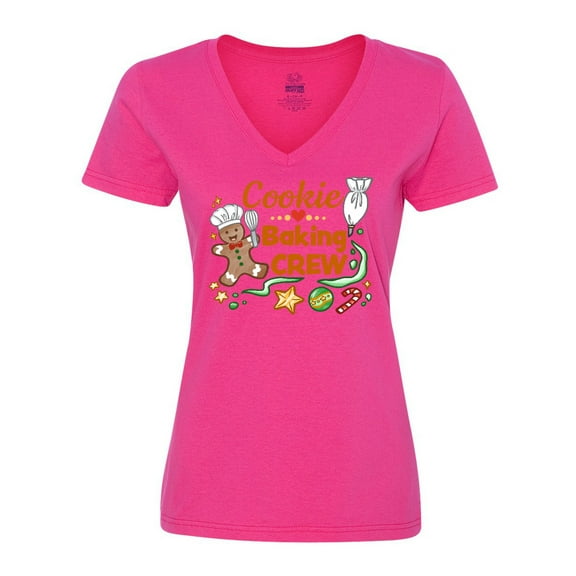 Inktastic Cute Cookie Baking Crew Women's V-Neck T-Shirt