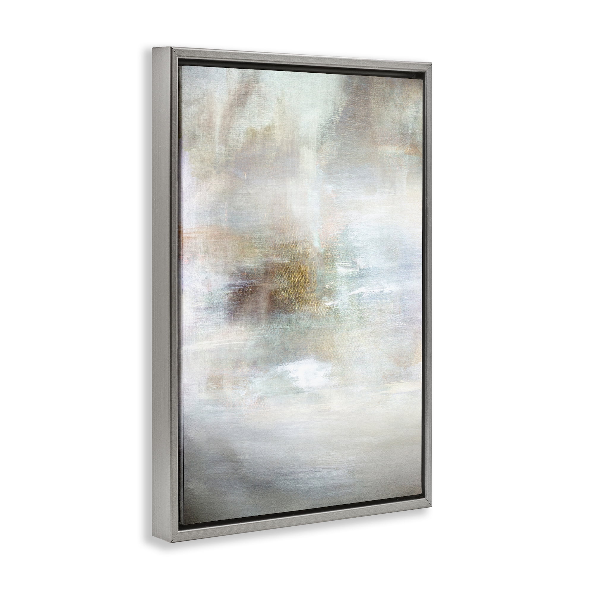 Stupell Industries Soft Haze of Subtle Light Gray Framed Floater Canvas Wall Art, design by Hope Bainbridge