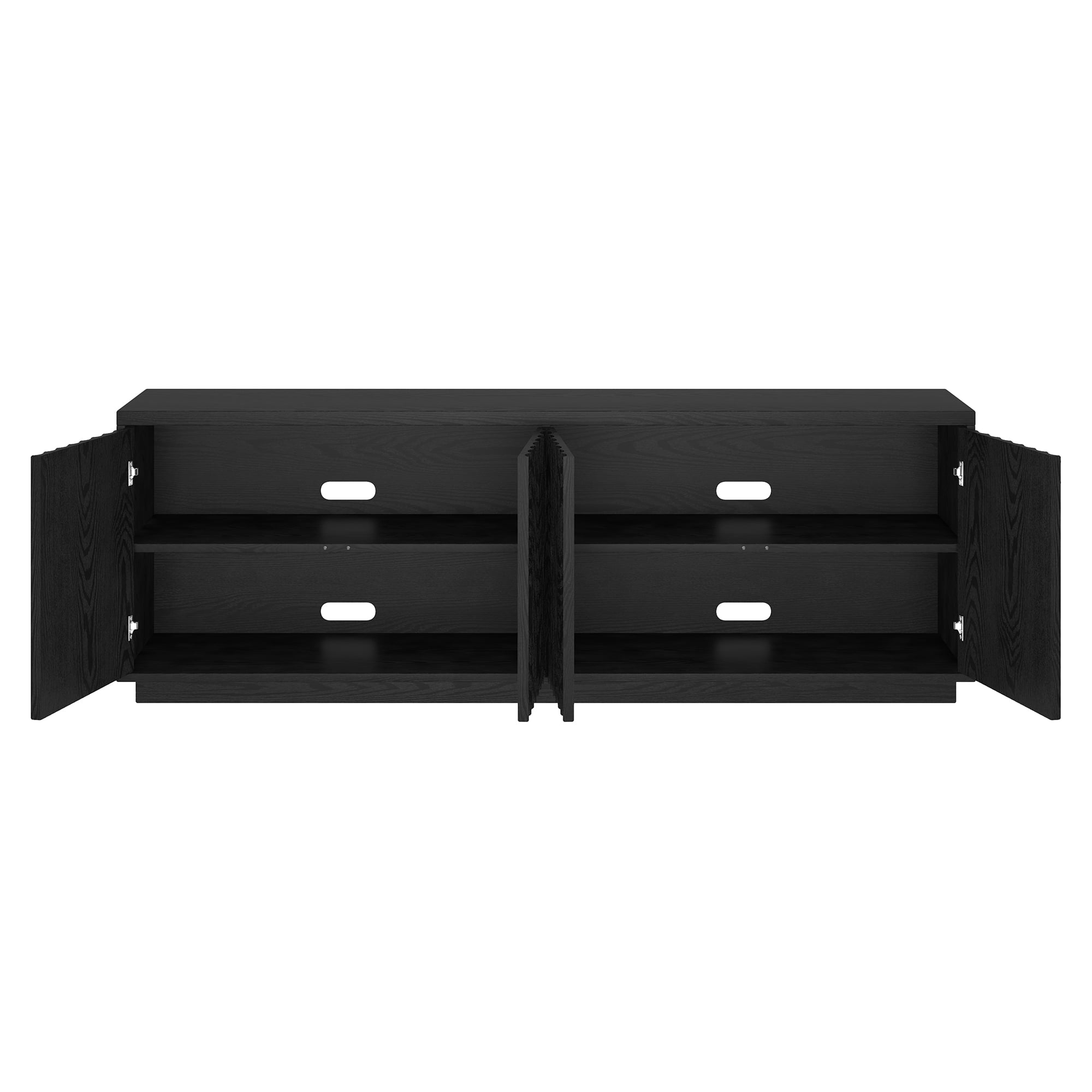 Bourne Rectangular Fluted TV Stand for TV's up to 75" in Black Grain
