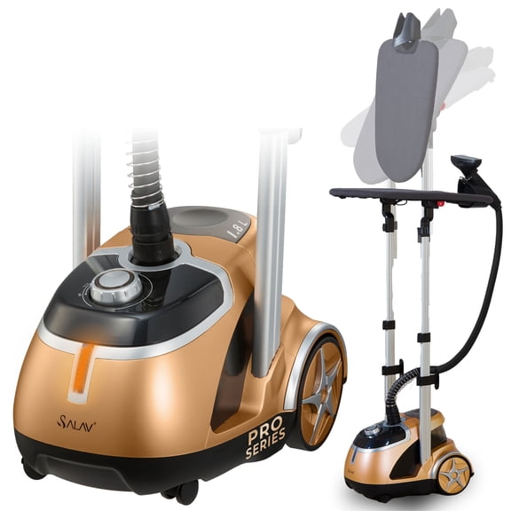 SALAV® GS44-DJ GOLD 1500W Garment Steamer Built in Ironing Board, Gold & Black