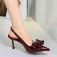 thumbnail image 4 of Women's Stiletto High Heeled Bow Patent Leather 8CM Party Dress Wedding Shoes, 4 of 5