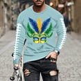 thumbnail image 2 of Awdenio Mens Shirts Mardi Gras Shirt Mask Graphic Tshirt Crazy Parade Street Carnival Themed Long Sleeve Tee Tops, 2 of 5
