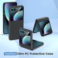 thumbnail image 6 of Motorola Razr Plus Case, Motorola Razr+ 2023 Full Body Cover with [Built-in Camera Screen Protector] Hard PC Bumper Protective Shockproof Scratch Resistant Slim Fit Case - Black, 6 of 7