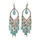 thumbnail image 1 of 1 Pair Earring Waterfall Shape Bohemia Style Ultra Long Dangle Hanging Ear Ornaments Ear Accessories For Women, 1 of 5