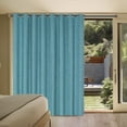 thumbnail image 2 of Waterproof Outdoor Rich Linen Patio Curtain 100% Blackout Curtain Panels - Extra Wide Curtains Anti Rust Grommets Sliding Door Insulated Draperies (Teal, 100 x 84 Inch / 8.3' x 7'), 2 of 7