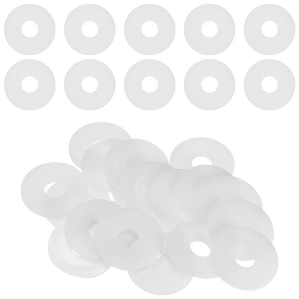 Uxcell 20-Pack M14 Arandelas Planas de Nylon 14mm ID 44mm OD 3mm de Grosor Espaciador de Sellado Junta Anillo Blanco