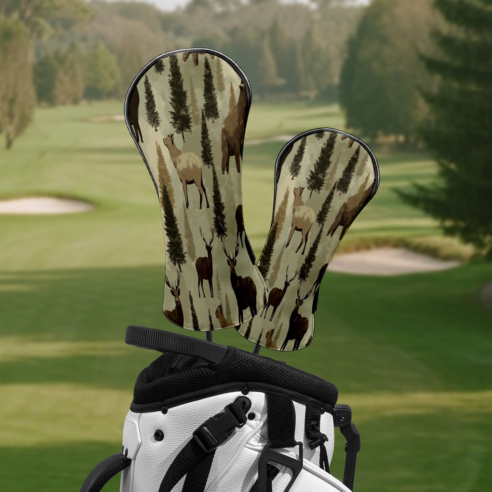 Golf Club Head Covers Forest Animals Premium Plush Velvet Lining, Waterproof Golf Headcovers Driver & Fairway Woods for Scratch Protection Novelty Gift for Men & Women