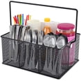 thumbnail image 1 of Organizador para utensilios, cubiertos y cubiertos de malla, organizador para cubiertos de cocina, almacenamiento de condimentos para encimera, fiestas, camping al aire libre (negro), 1 of 8