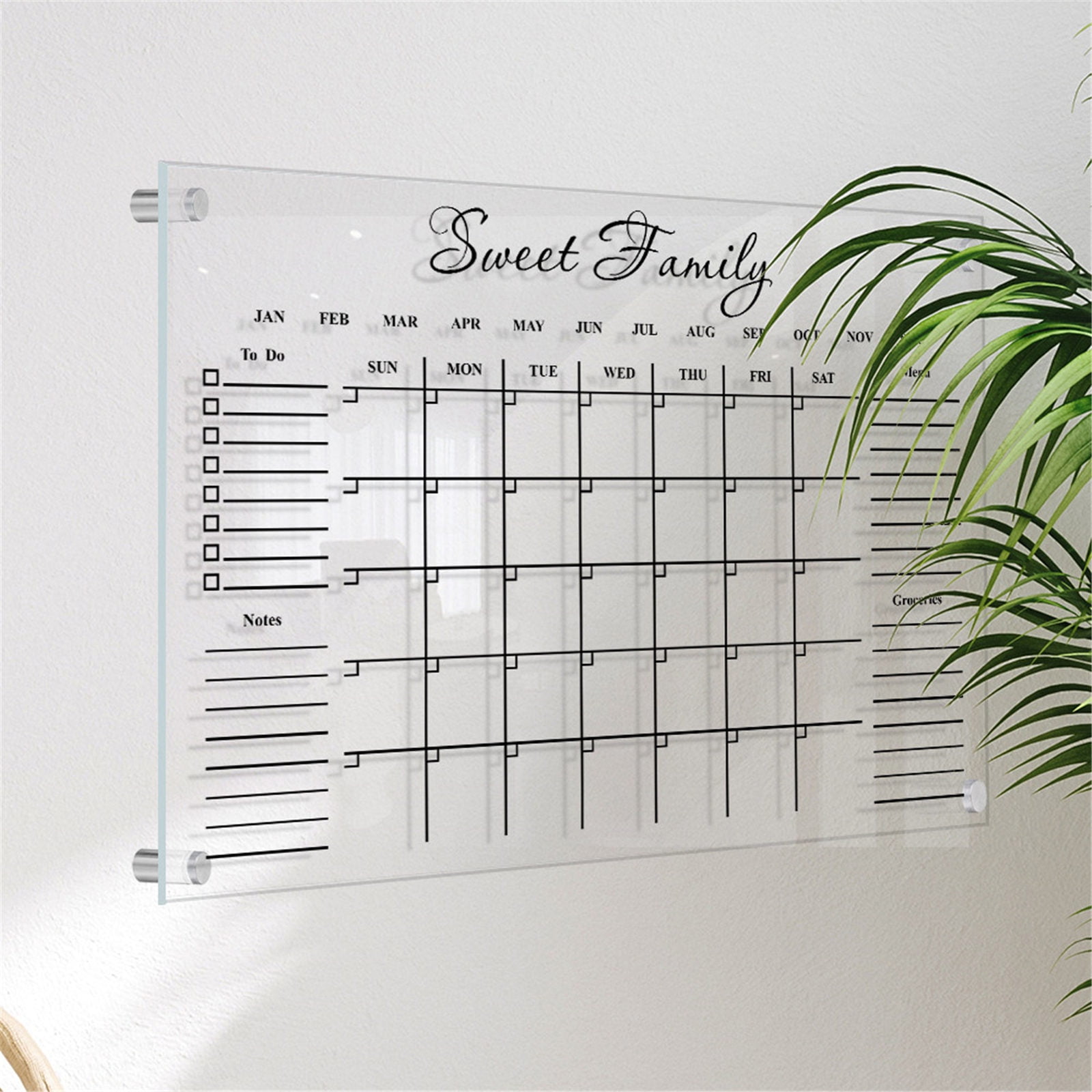 Pouches For Organization Wall Acrylic Weekly Planner Board Clear Dry Erases Calendar Planner Reusable Weekly Daily To Do List Board