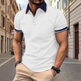 thumbnail image 7 of Garbnen Men’s Polo Shirts Short Sleeve Collared Henley Shirts for Men Lightweight Breathable Casual Office Summer Outdoor Golf Shirt Men White XXXL, 7 of 7