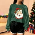 thumbnail image 5 of Cadancy Santa Sweatshirt Women Funny Graphic Cropped Pullover Crewneck Long Sleeve Tops Casual Loose Holiday Xmas Winter Sweatshirts Party Trendy Outfits 2025, 5 of 5