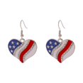 thumbnail image 2 of Soumake 1 Pair Women Hook Earrings American Pride Day Celebration Rhinestone Decor Star Heart Butterfly Hat Wing Pendant Color Matching Patriotic Independence Day Hanging Earrings, 2 of 8
