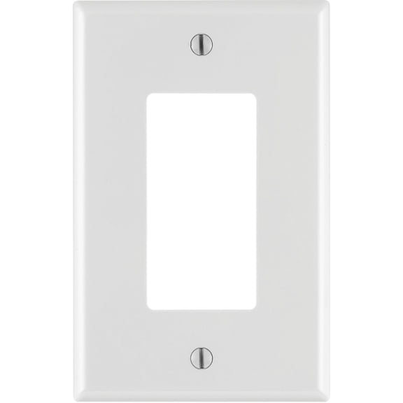 Leviton PJ26-W 1-Gang Decora/GFCI Wallplate, Midway Size, White
