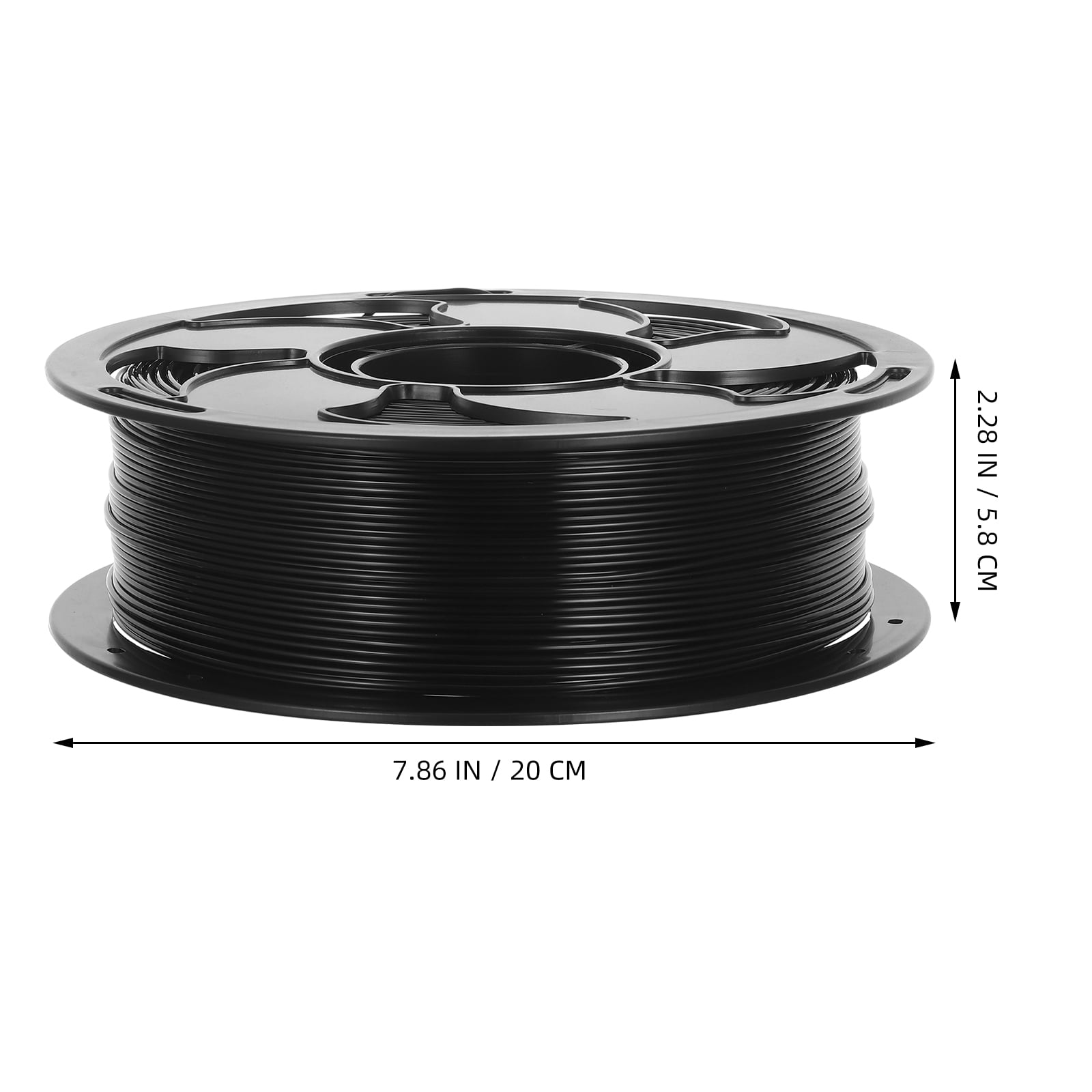 OUNONA Black PETG 3D Printer Filament Spool with Smooth Feeding and High Rigidity for Model Printing Accessories