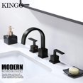 thumbnail image 2 of Matte Black Bathroom Faucet, Black Faucet Bathroom 3 Hole 8inch Widespread Waterfall 2 Handle Black Faucets Bathroom Sink Vanity Faucet with Pop Up Drain and Supply Lines, 2 of 13