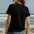 thumbnail image 5 of Women's Business Casual Tops, Short Sleeve T-Shirt Spring Layering Summer Beach Cover-Up Christmas Gifts for Her Printed Blouse Top Streetwear Back-To-School Oversized Round Black Xxl, 5 of 5