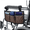 Brown, variant on LQCrafK Wheelchair Side Bag with Reflective Strip - Arm Rest Pouch and Drink - Wheel Chair Accessories Organizers and Water Bottle Holder Fits Walkers, for Seniors and Handicap