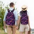 thumbnail image 4 of Disketp Purple Dreamcatcher Mochila de Lona Estampada, Mochila Escolar de Viaje Ligera para Estudiantes y Portátil-Small, 4 of 5