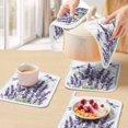 thumbnail image 5 of Purple Lavender Pot Holders for Kitchen Heatproof Potholder, 4 Pack Pastoral Botanical Floral Dragonfly Hot Pads Multipurpose Oven Pads Cloth Potholders Trivet for Cooking and Baking, 5 of 8